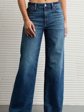 Dreamy drape baggy high-Rise Wide Leg Women’s Jeans - Blue
